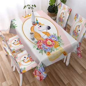 Floral Unicorn Waterproof Tablecloth  19