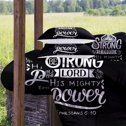 Image of 4 Pieces Bible Quote Comforter Set - Beddingify