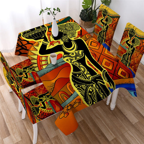 Image of Geometric Ethnic African - Egyptian Waterproof Tablecloth  13