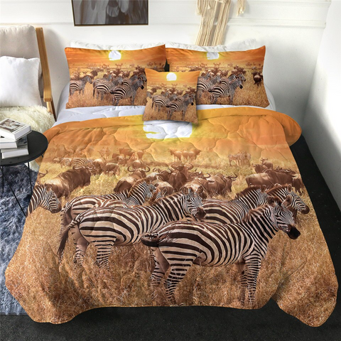 Image of 4 Pieces Animal Herds Comforter Set - Beddingify