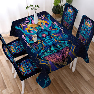 Meditating God Flyland by Ismot Esha Tablecloth Psychedelic Waterproof Table Cloth