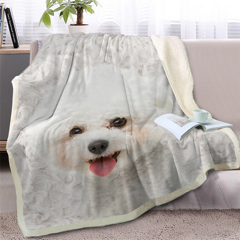 Image of 3D Printed Shih Tzu Dog Soft Sherpa Blanket