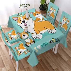 Colorful Puppy Table Cloth Waterproof 08