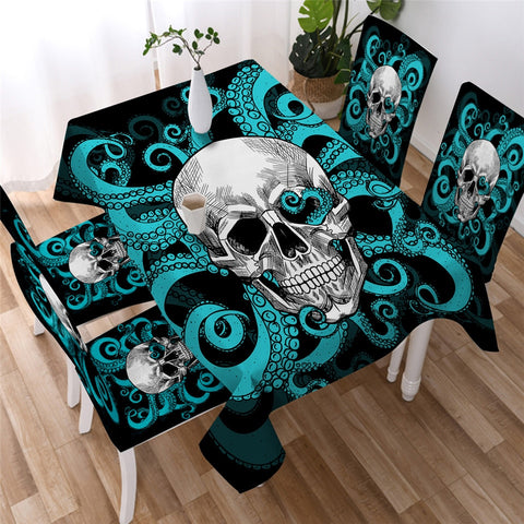 Image of Gothic Vivid Skull Waterproof Tablecloth  07