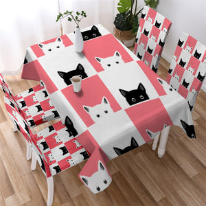 Cartoon Cats Waterproof Tablecloth  08