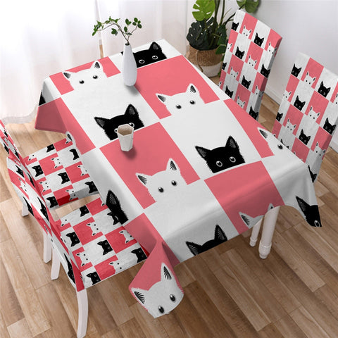 Image of Cartoon Cats Waterproof Tablecloth  08