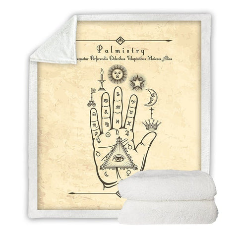 Image of Witchcraft Astrology Hand With Evil Eye Soft Sherpa Blanket