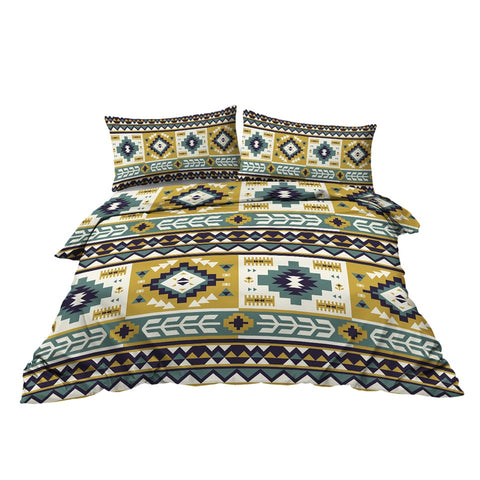 Image of Aztec Bedding Set - Oriental Geometric Retro Home Bedspreads 3-Piece 01