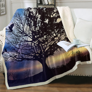 3D Printed Winter Tree Cozy Soft Sherpa Blanket