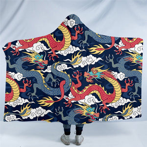 Oriental Dragon Hooded Blanket