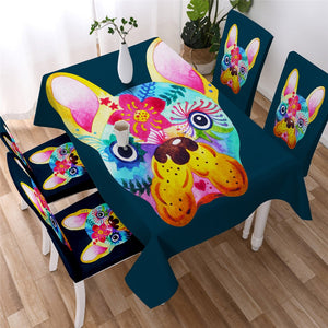 Monogram Cartoon Dog Table Cloth Waterproof 08