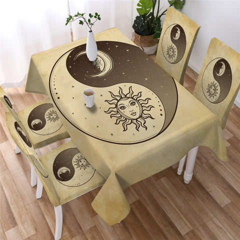 Image of Sun and Moon Waterproof Tablecloth  01