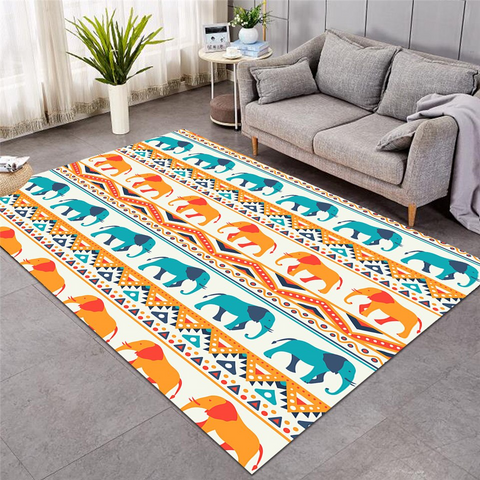 Image of Elephant Pattern Rug