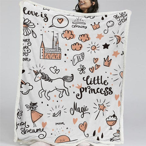 Image of Magic Little Unicorn Princess Soft Sherpa Blanket