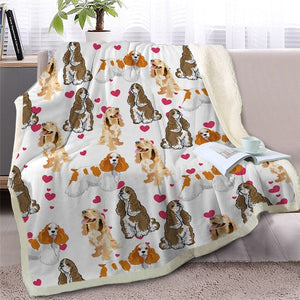 Funny Cavalier King Charles Spaniel Dogs Soft Sherpa Blanket