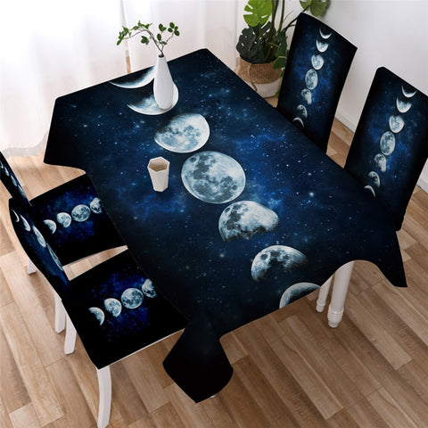 Image of Moon Star - Eclipse Rectangle Tablecloth 02