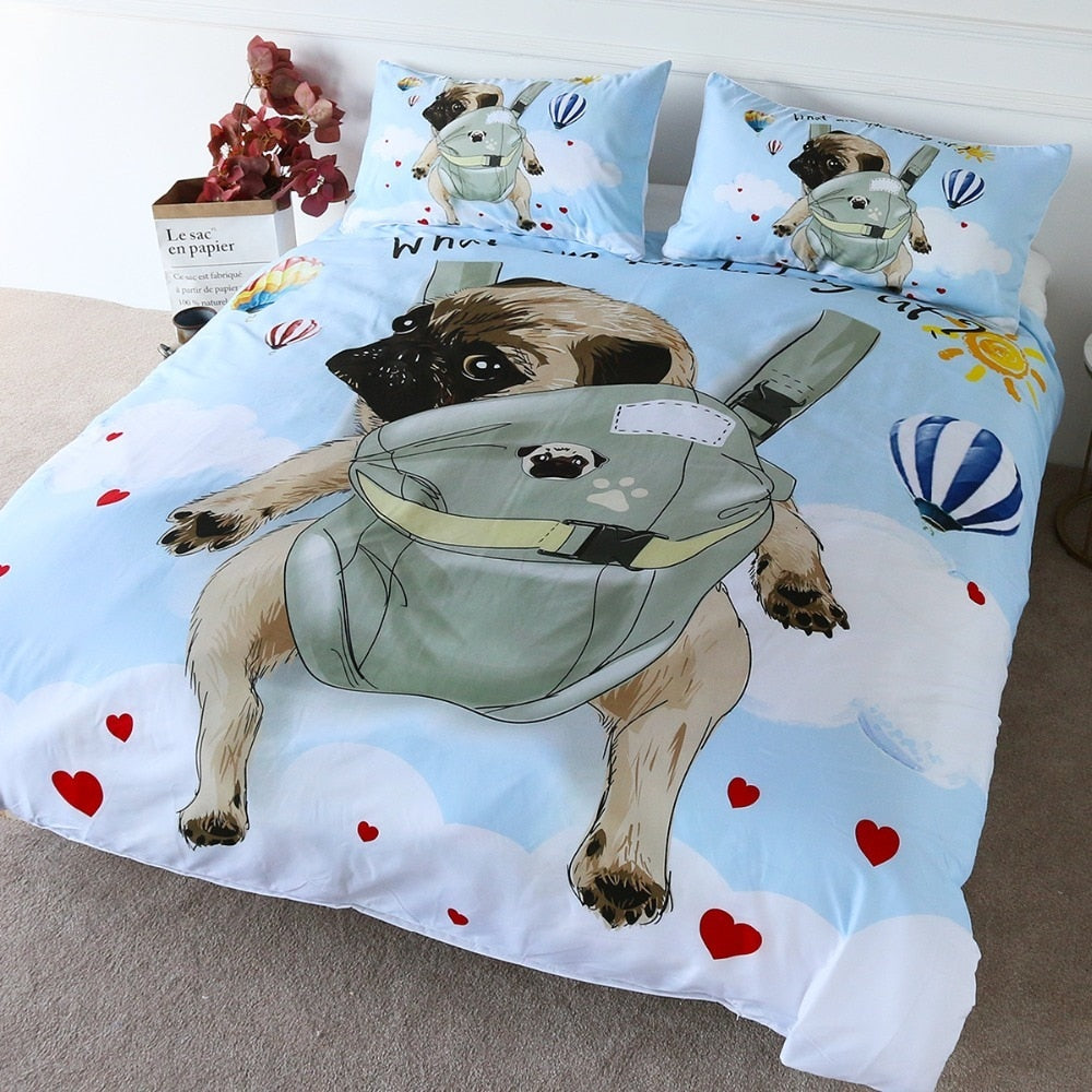 Lovely Pug Comforter Set