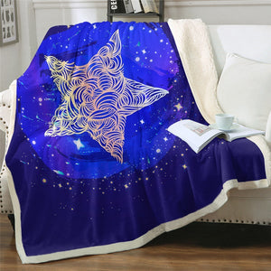 Stylish Patterned Star Cozy Soft Sherpa Blanket