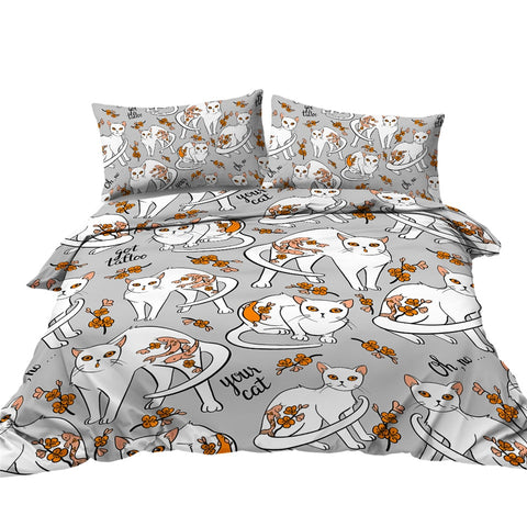 Image of Black Cat Duvet Cover Set Cartoon Animal Bedding 14