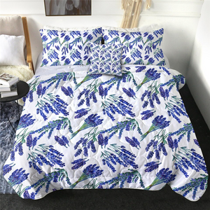 4 Pieces Lavender Pattern Comforter Set - Beddingify
