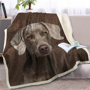 3D Printed Weimaraner Dog Soft Sherpa Blanket