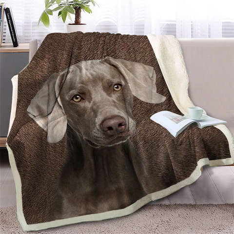 Image of 3D Printed Weimaraner Dog Soft Sherpa Blanket