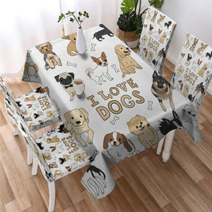 Colorful Puppy Table Cloth Waterproof 02