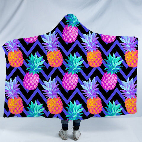 Image of Purplish Pineapples Hooded Blanket