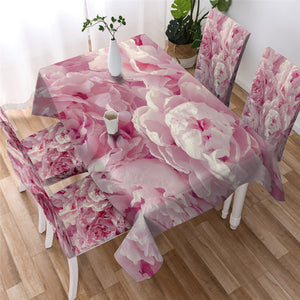 Watercolor Leaves & Flowers Waterproof Tablecloth  02