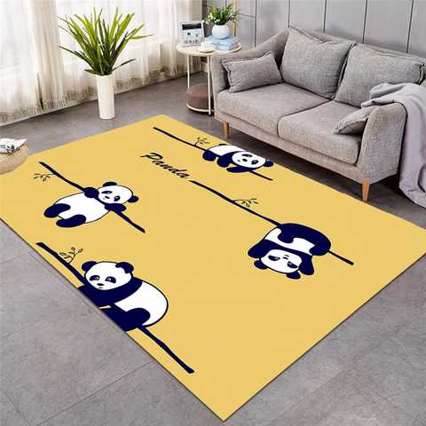 Image of Clumsy Pandas Yellow Rug