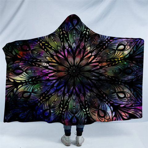 Image of Concentric Pattern Cosmic Hooded Blanket