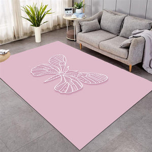 Delicate Butterfly Pink Rug