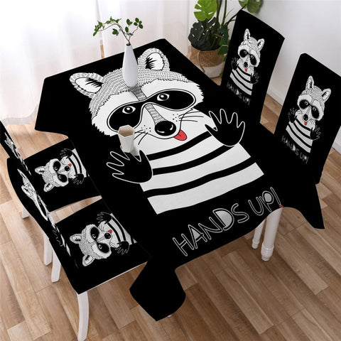 Image of Cute Raccoon Waterproof Tablecloth  02