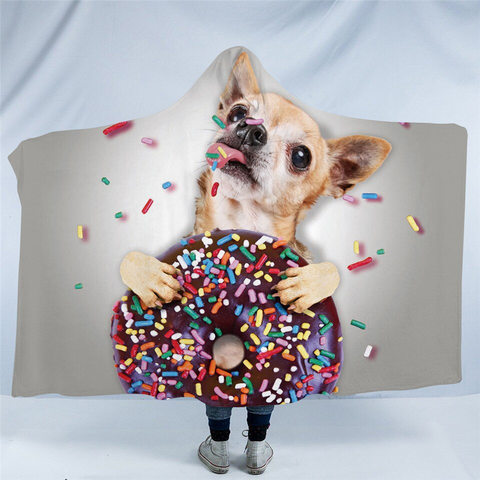 Image of 3D Donut Puppy Cosmic Hooded Blanket