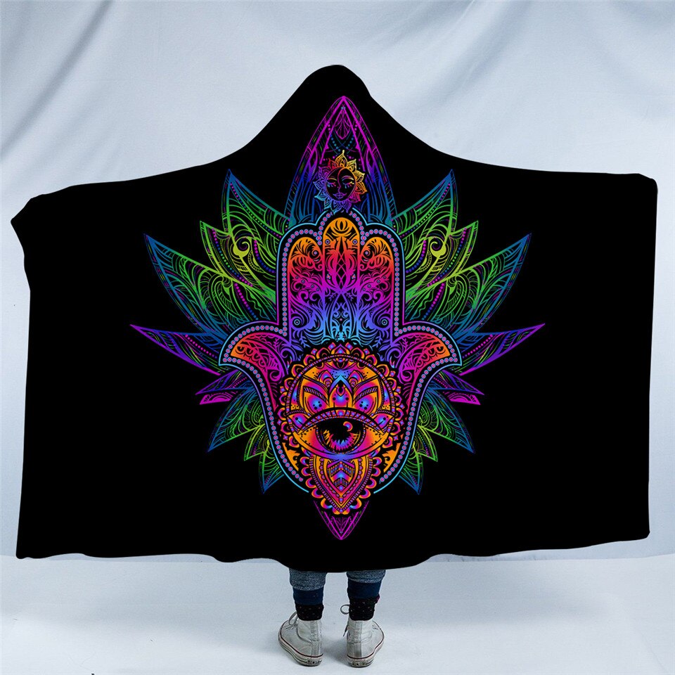 Disco Color Hand Hooded Blanket