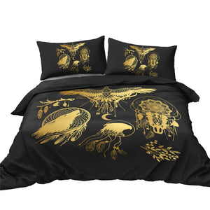 Golden Black Eagle Dreamcatcher Bedding 01