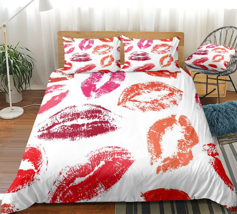 Image of Red Lips Bedding Set - Beddingify