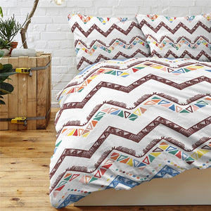 Aztec Bedding Set - Oriental Geometric Retro Home Bedspreads 3-Piece 06