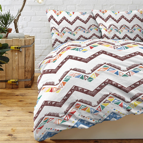 Image of Aztec Bedding Set - Oriental Geometric Retro Home Bedspreads 3-Piece 06