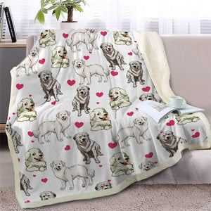 Funny Great Pyrenees Dogs Soft Sherpa Blanket