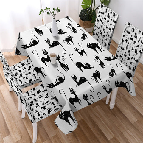 Image of Cartoon Cats Waterproof Tablecloth  01