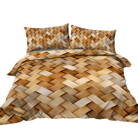 Image of 3D Bedding Set Wicker Rattan