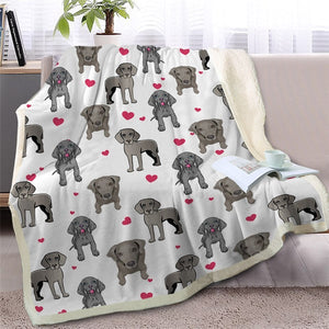 Funny Weimaraner Dogs Soft Sherpa Blanket