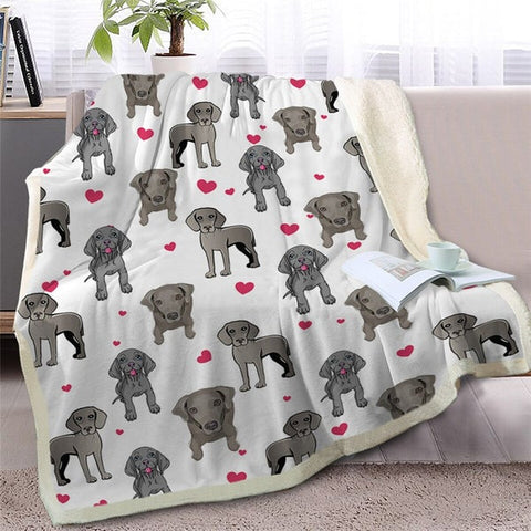 Image of Funny Weimaraner Dogs Soft Sherpa Blanket