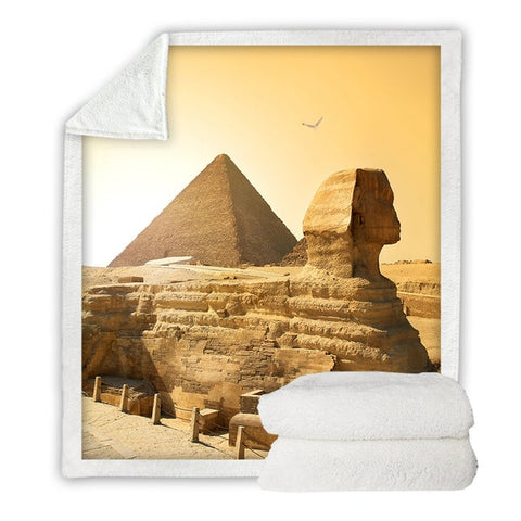 Image of Great Sphinx Of Giza Photograph Cozy Soft Sherpa Blanket