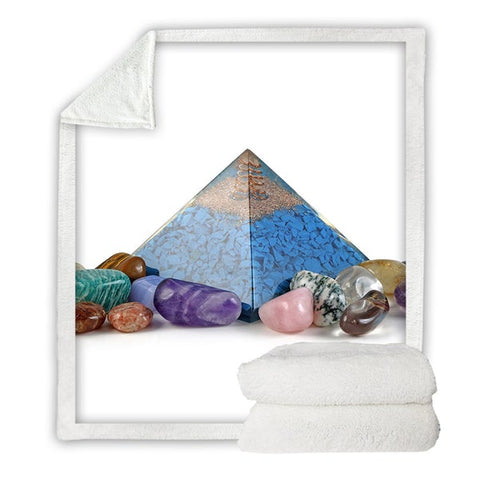 Image of 3D Printed Resin Pyramid Cozy Soft Sherpa Blanket