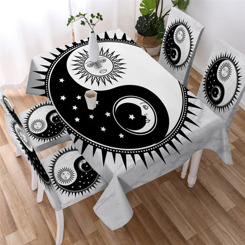 Image of Sun and Moon Waterproof Tablecloth  02