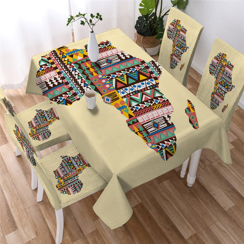 Image of Geometric Ethnic African - Egyptian Waterproof Tablecloth  11