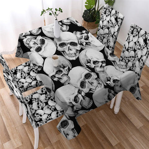Image of Gothic Vivid Skull Waterproof Tablecloth  09