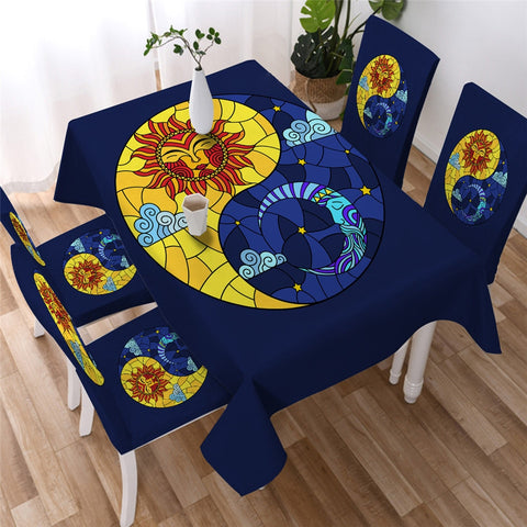 Image of Sun and Moon Waterproof Tablecloth  03